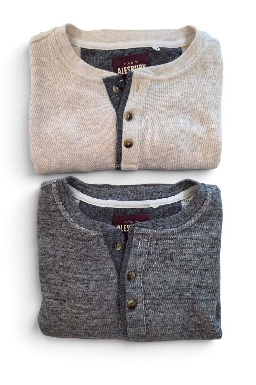Alesbury Thermal Henley Size L Lot Of 2 Long Sleeve
